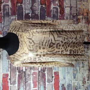 Zenergy By Chico's "Odelia" Shimmer Animal Print Tee Shirt